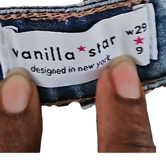 Vanilla Star Juniors Denim Shorts Size 9 Cuffed Blue Jean Shorts 29" Waist - Picture 4 of 5